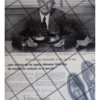 CARTEL RETRO. CHARLES F. JOHNSON Y ZAPATOS JOHNSONIAN