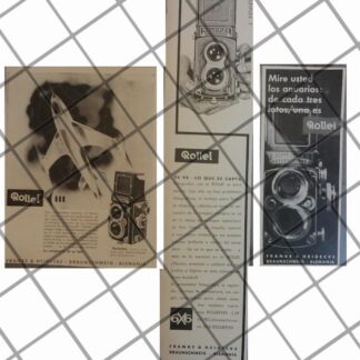 3 AFICHES PUBLICITARIOS RETRO. CAMARAS ROLLEI 1950s /2