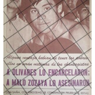 AFICHE RETRO ENCARCELAMIENTO DEL PUAS OLIVARES 1972
