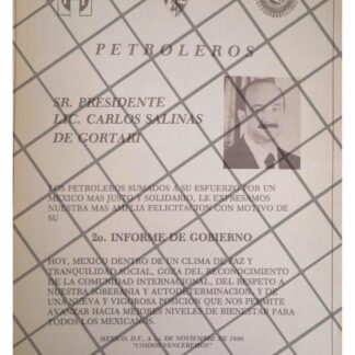 CARTEL ANTIGUO. SINDICATO PETROLERO CON SALINAS DE GORTARI
