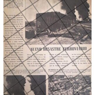 AFICHE RETRO. ACCIDENTE FERROVIARIO MONTERREY-TAMPICO 1973