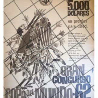 AFICHE RETRO. CONCURSO COPA MUNDIAL 1962 O´CRUZEIRO