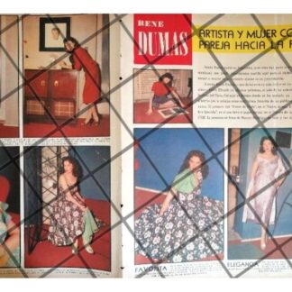 AFICHE RETRO. LA ACTRIZ RENEE DUMAS EN MEXICO 1956