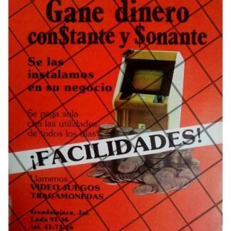 CARTEL PUBLICITARIO RETRO MAQUINAS DE ARCADE 1980s