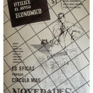 CARTEL PUBLICITARIO RETRO. EL DIARIO NOVEDADES 1944