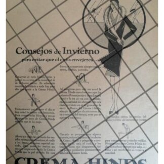 CARTEL PUBLICITARIO RETRO. CREMA HINDS 1931 -4