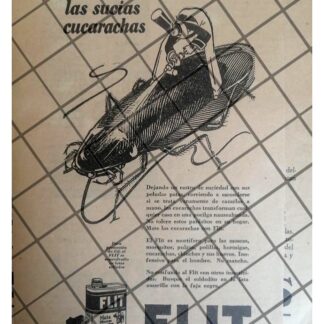 CARTEL PUBLICITARIO ANTIGUO INSECTICIDA FLIT 1930 -3