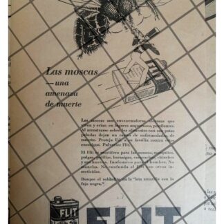 CARTEL PUBLICITARIO ANTIGUO INSECTICIDA FLIT 1930 -4