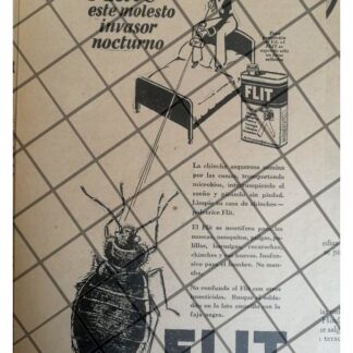 CARTEL PUBLICITARIO ANTIGUO INSECTICIDA FLIT 1931 -6