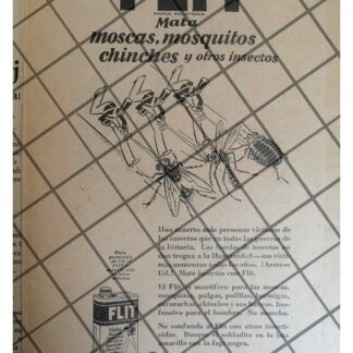 CARTEL PUBLICITARIO ANTIGUO INSECTICIDA FLIT 1931 -7