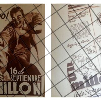 2 AFICHES RETRO LOTERIA NACIONAL PEGUELE AL GORDO 1937