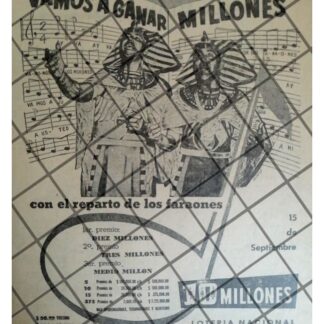 AFICHE PUBLICITARIO ANTIGUO LOTERIA NACIONAL 1953 226