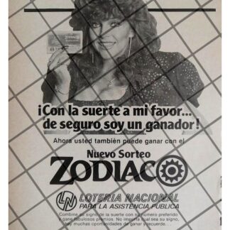 AFICHE RETRO LOTERIA NACIONAL VERONICA CASTRO 80s /228
