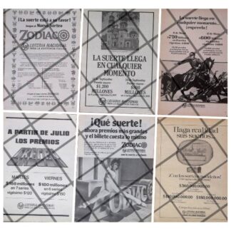 6 AFICHES PUBLICITARIOS RETRO LOTERIA NACIONAL 70s 80s/230