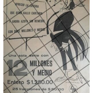 AFICHE PUBLICITARIO RETRO LOTERIA NACIONAL 1967 /234