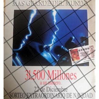 AFICHES RETRO LOTERIA NACIONAL 1992 EL MAS GRANDE