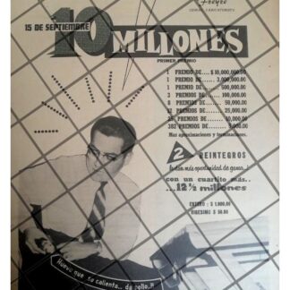 AFICHE RETRO RAFAEL FREYRE Y LA LOTERIA NACIONAL 1960s