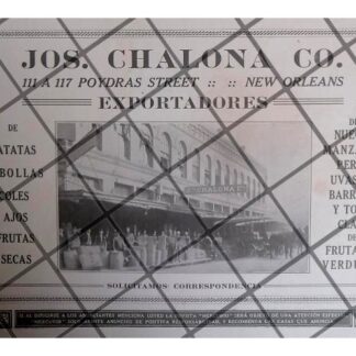 AFICHE PUBLICITARIO RETRO JOS CHALONA CO. 1913 RARE
