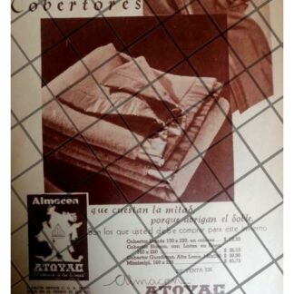 AFICHE PUBLICITARIO ANTIGUO ALMACENES ATOYAC 1945