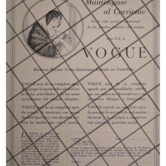 AFICHE PUBLICITARIO RETRO. LA REVISTA VOGUE ESPAÑOL 1926