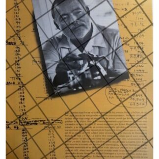 AFICHE PUBLICITARIO RETRO ERNEST HEMINGWAY Y REVISTA LIFE 1960