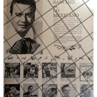 AFICHE PUBLICITARIO RETRO. CUCO SANCHEZ Y DISCOS CBS 1964