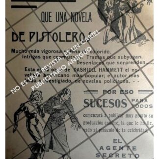 AFICHE PUBLICITARIO RETRO EL AGENTE SECRETO X-9 (NO ES REVISTA)