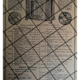 CARTEL PUBLICITARIO RETRO VICTROLA VICTOR ORTOFONICA 1927