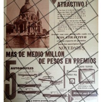 PUBLICIDAD RETRO SORTEOS DEL PERIODICO NOVEDADES 1956