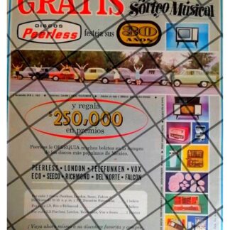 CARTEL PUBLICITARIO RETRO DISCOS PEERLESS 30 ANIVERSARIO 1963