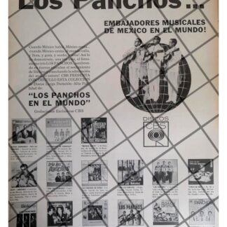 CARTEL PUBLICITARIO RETRO LOS PANCHOS Y DISCOS C.B.S. 1964