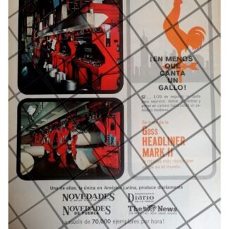 CARTEL PUBLICITARIO RETRO DIARIO NOVEDADES Y SUS MAQUINAS
