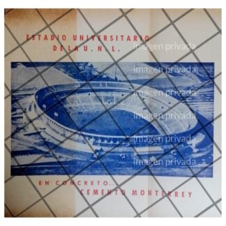 CARTEL RETRO CONSTRUCCION ESTADIO UNIVERSITARIO 1967