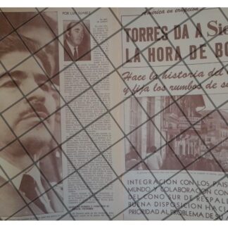 AFICHE RETRO JUAN JOSE TORRES ASUME PRESIDENCIA BOLIVIA 1970