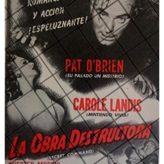 MINI AFICHE RETRO. PELICULA LA OBRA DESTRUCTORA 1944