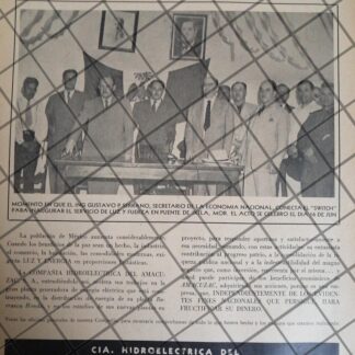 AFICHE RETRO. INAUGURAN EL AMACUZAC EN IXTLA. MORELOS 1945