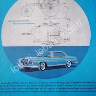 CARTEL ANTIGUO ORIGINAL DE AUTOS MERCEDES BENZ 75 ANIVERSARIO 220SE 1961 /294