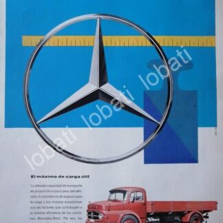 CARTEL ANTIGUO ORIGINAL DE AUTOS. CAMIONES MERCEDEZ BENZ 1950s /274