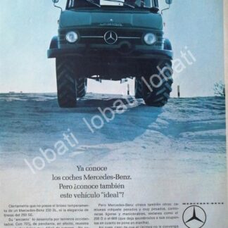 CARTEL ANTIGUO ORIGINAL DE AUTOS CAMIONES MERCEDES BENZ UNIMOG 1959 /278