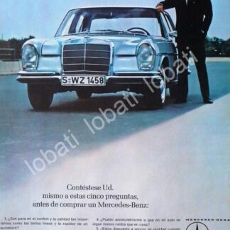 CARTEL ANTIGUO ORIGINAL DE AUTOS MERCEDES BENZ SERIE S 1961 /282