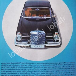 CARTEL ANTIGUO ORIGINAL DE AUTOS MERCEDES BENZ 300 SE 1954 /279 RARO