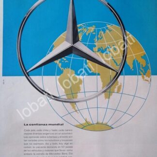 CARTEL ANTIGUO ORIGINAL DE AUTOS MERCEDES BENZ 1950s /275