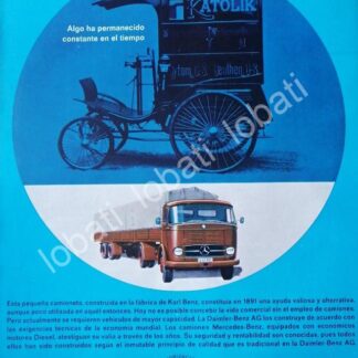 CARTEL ANTIGUO ORIGINAL DE AUTOS MERCEDEZ BENS 75 ANIVERSARIO 1961 /289
