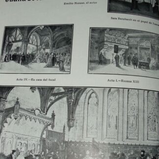 CARTEL ANTIGUO ORIGINAL DE EMILIO BACARDI MOREAU Y SU OBRA DE TEATRO 1910 JUANA DE ARCO