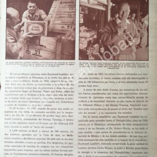 CARTEL ANTIGUO ORIGINAL DE EL ALPINISTA RAYMOND LAMBERT Y CERVEZA CARTA BLANCA 1959 / MUY RARO