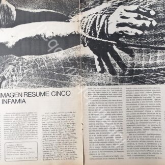 CARTEL ANTIGUO ORIGINAL DE NOTA EDITORIAL DE CARLOS FUENTES SONRE ENRIQUE BOSTELMANN 1970