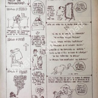 CARTEL ANTIGUO ORIGINAL DE CARICATURA RETRO DE RIUS. 1969 COMO SER FELIZ