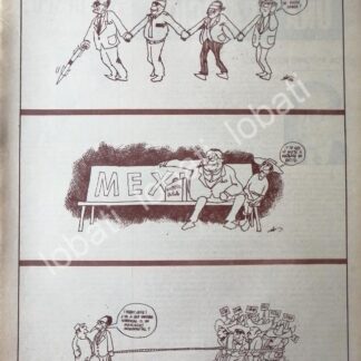 CARTEL ANTIGUO ORIGINAL DE CARICATURA RETRO DE RIUS. 1966 SATIRA POLITICA VARIOS