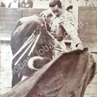 CARTEL ANTIGUO ORIGINAL DE NOTA GRABADO ANTIGUO 1947 LA ULTIMA CORRIDA DE MANOLETE / toros