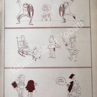 CARTEL ANTIGUO ORIGINAL DE CARICATURA RETRO DE RIUS. 1964 SATIRA A PRI Y OTROS